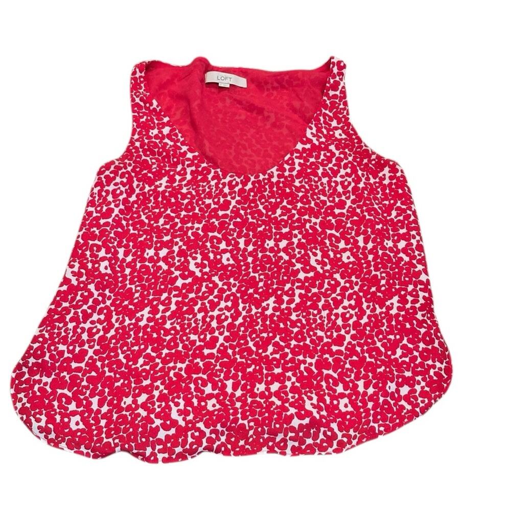 LOFT Womemd Pink Patterned Tank Top